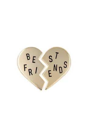 Best Friends Enamel Pin Set of 2 (1" tall)