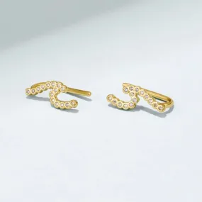 18K Wave Crystal Earrings