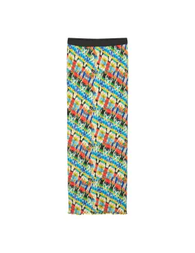 2x2 Cotton AOP Maxine Skirt, Blur Fleur AOP/Lemon Zest