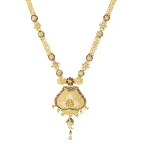 3-TONE LONG GOLD NECKLACE SET