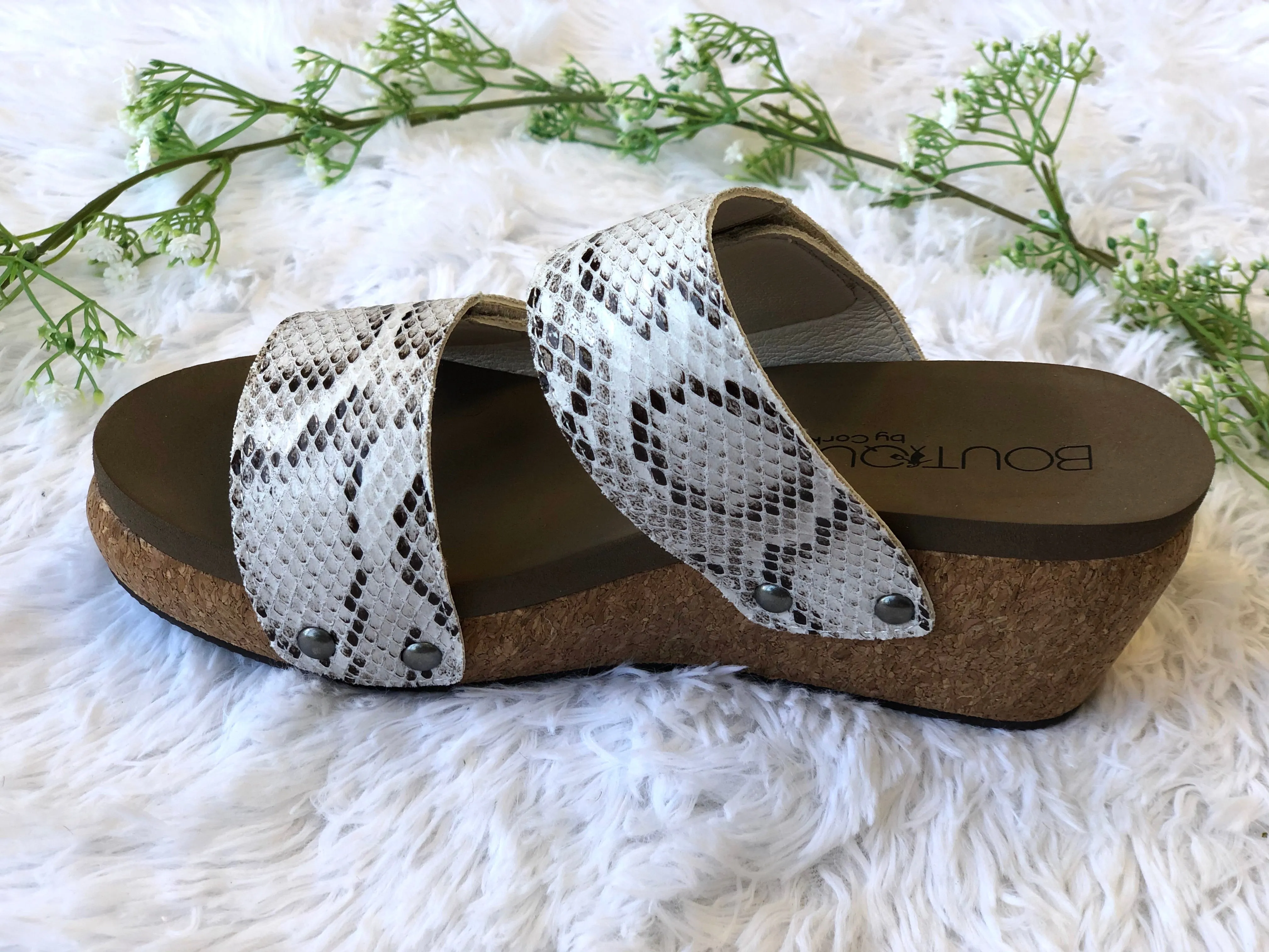 #A24 Pure Bliss Snakeskin Wedges