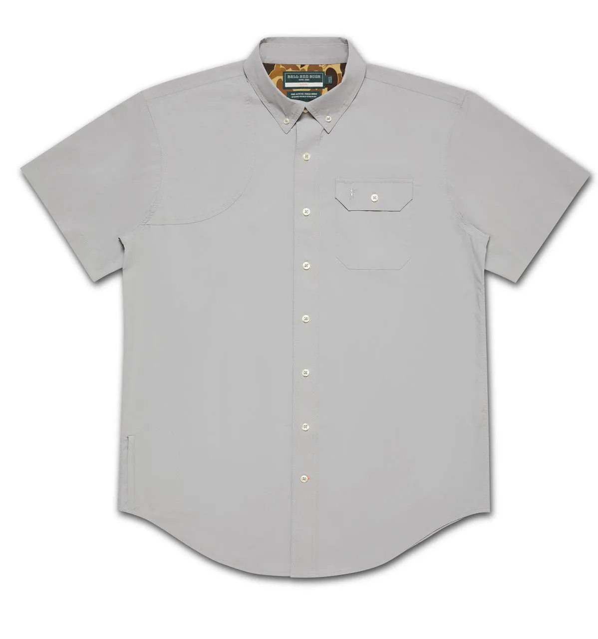 Active  Field Short Sleeve Shirt | Stone Grey | Ball and Buck