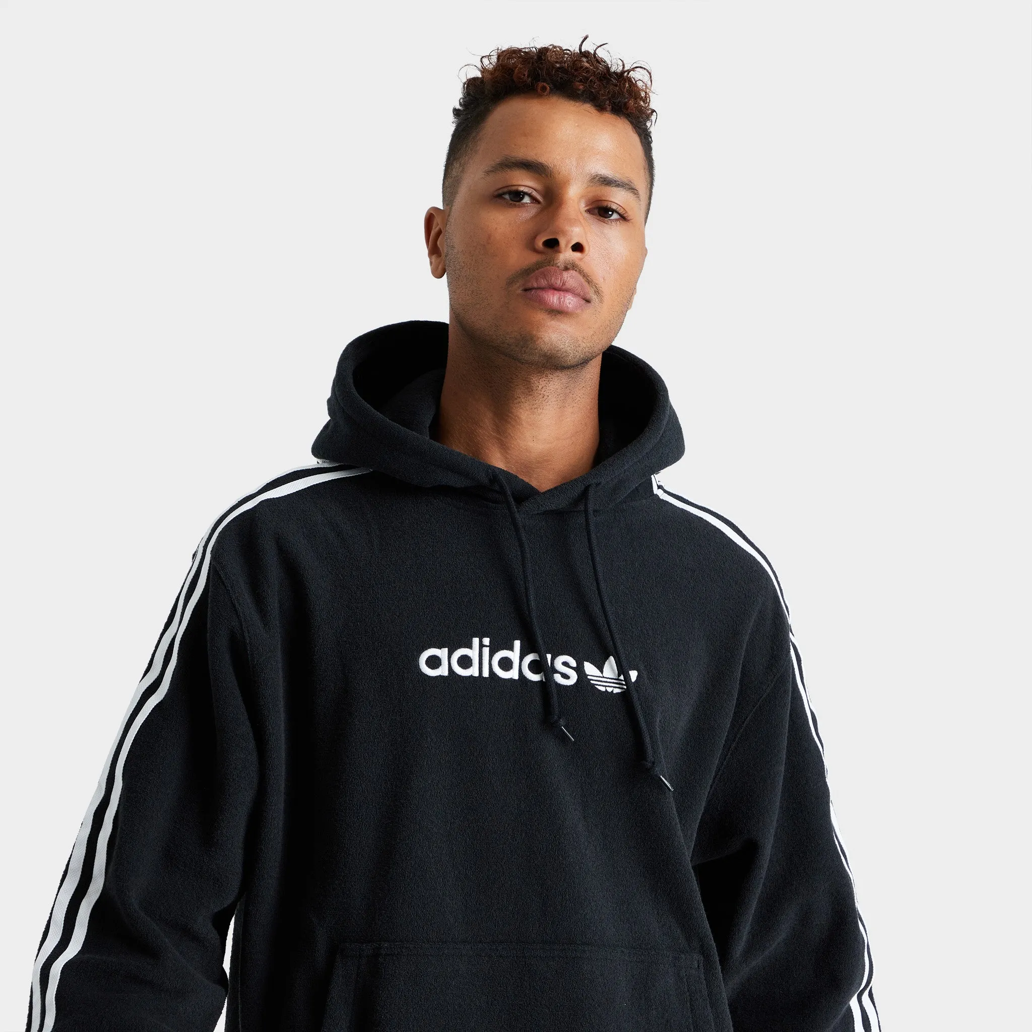 adidas Originals Comfort 3-Stripes Pullover Hoodie Black / White