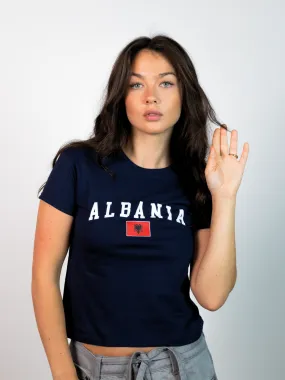 ALBANIA, BABY TEE - NAVY