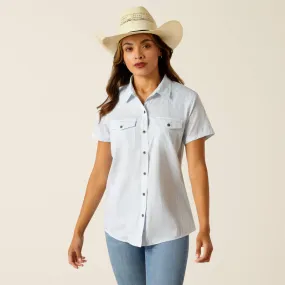 ARIAT LADIES VENTTEK SHORT SLEEVE DISTRESSED STRIPE SHIRT STYLE 10051373