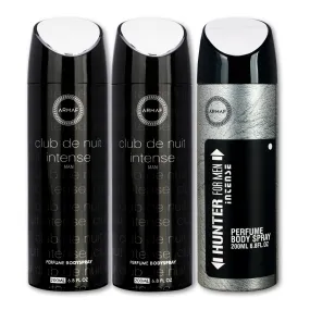 Armaf Club De Nuit Intense Man & Hunter Intense Deodorant for Men - 200ML Each (Pack of 3)