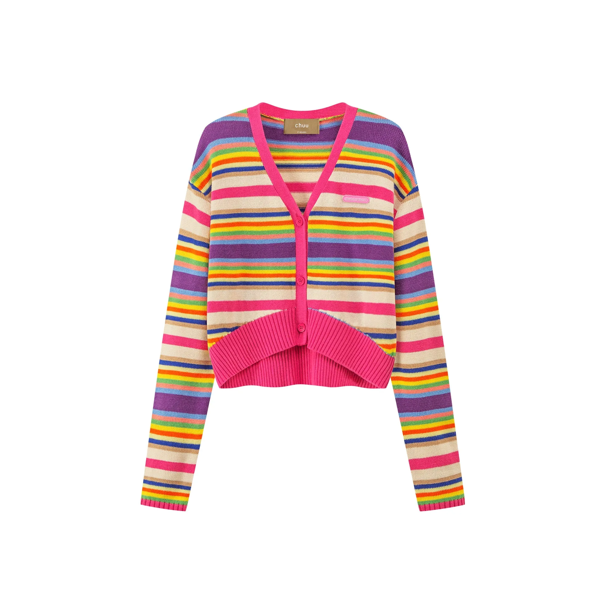 Artist Of My Life Striped V-Neck Knit Cardigan