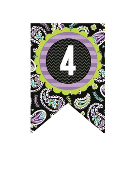 Banner Numbers | Midnight Orchid Paisley | UPRINT | Schoolgirl Style