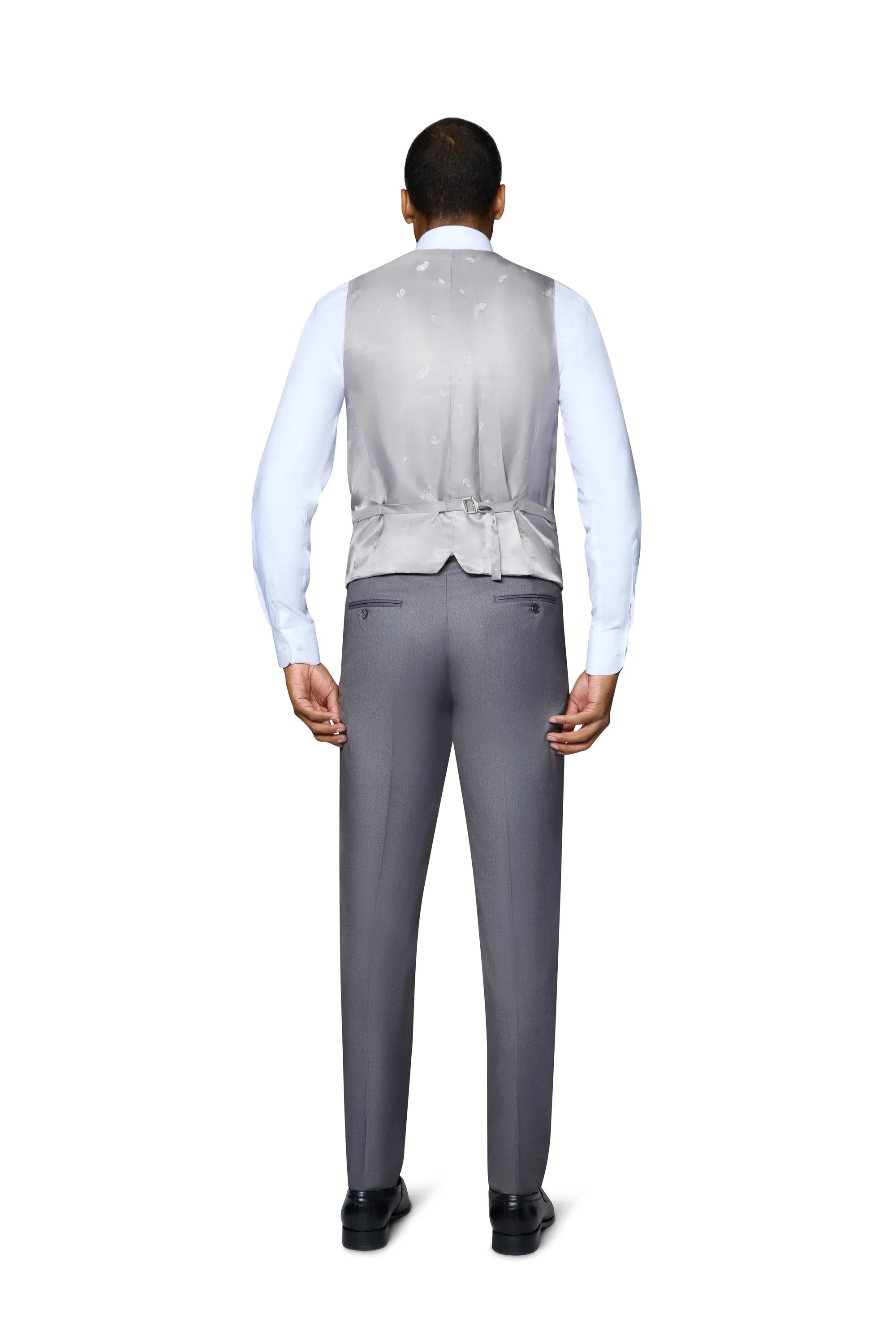 Berragamo Solid Modern Fit Pants - Medium Grey