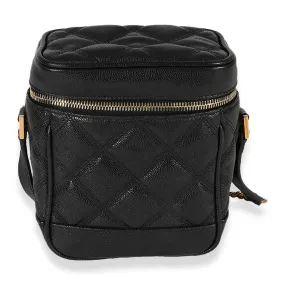 Black Grain De Poudre 80's Vanity Bag