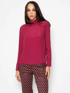 Blusa con Collo Alto Viola