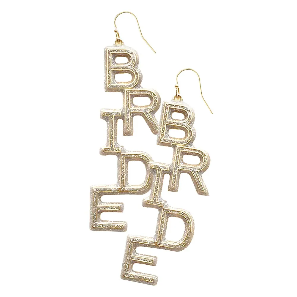 Bride Message Drop Down Earrings