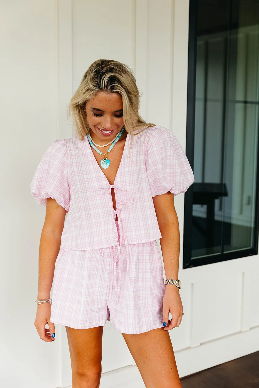 Carefree Plaid Set - Pink