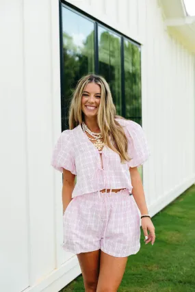 Carefree Plaid Set - Pink