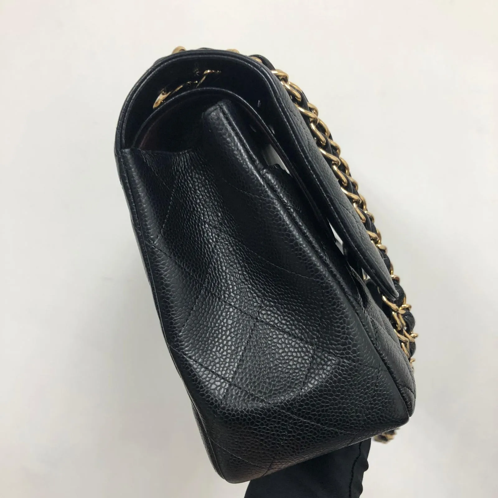 Classic Double Flap Jumbo Bag in Black Caviar with GHW