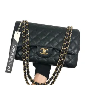 Classic Double Flap Jumbo Bag in Black Caviar with GHW