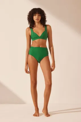 DAIQUIRI HIGH WAISTED RUCHED BOTTOM - TREE GREEN