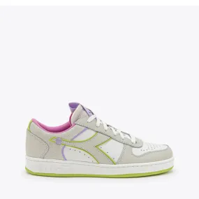 DIADORA SNEAKERS MAGIC BASKET LOW LABEL WN BIANCO-VERDE LIME