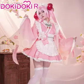 DokiDoki-R Cosplay Sakura Costume Cute Wabi-sabi Tea House maid Sweet Dress Pink