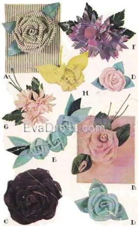 E-PATTERN 1946 Fabric Flowers E1246