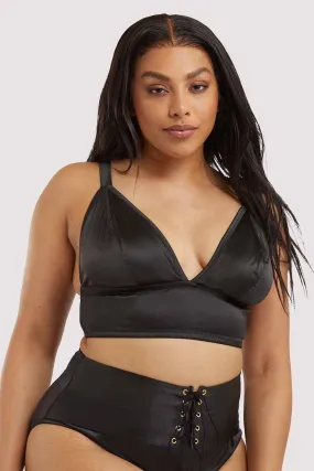 Eagan Black Satin Bralette