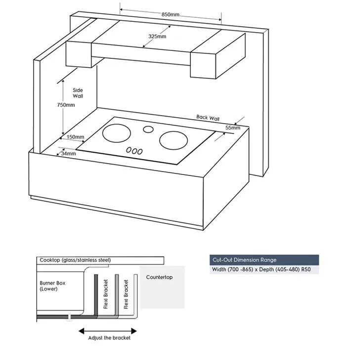 Electrolux EHG9251BC Built-In Gas Hob 90CM 2 Burner