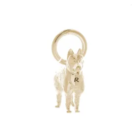 German Shepherd Solid Gold Dog Charm