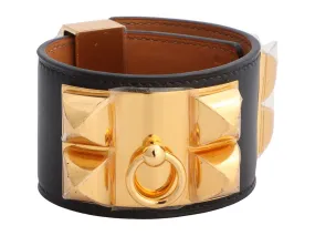 Hermès Black Swift Collier de Chien CDC Bracelet