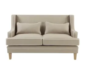 Hudson 2 Seater Sofa Natural with White Piping