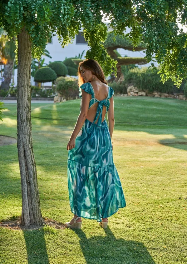 Jacinda Dress // Es Canar Tie Dye - Green