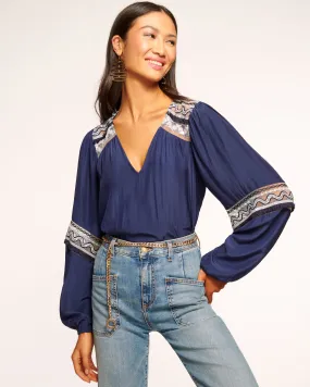 Laurel Embellished V-Neck Blouse