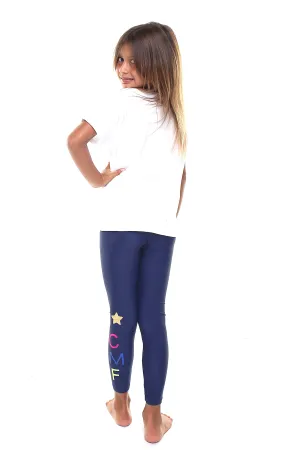 Leggings Bambina personalizzato con una stella e lettere applicate in verticale