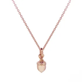 Little Acorn Solid Rose Gold Necklace