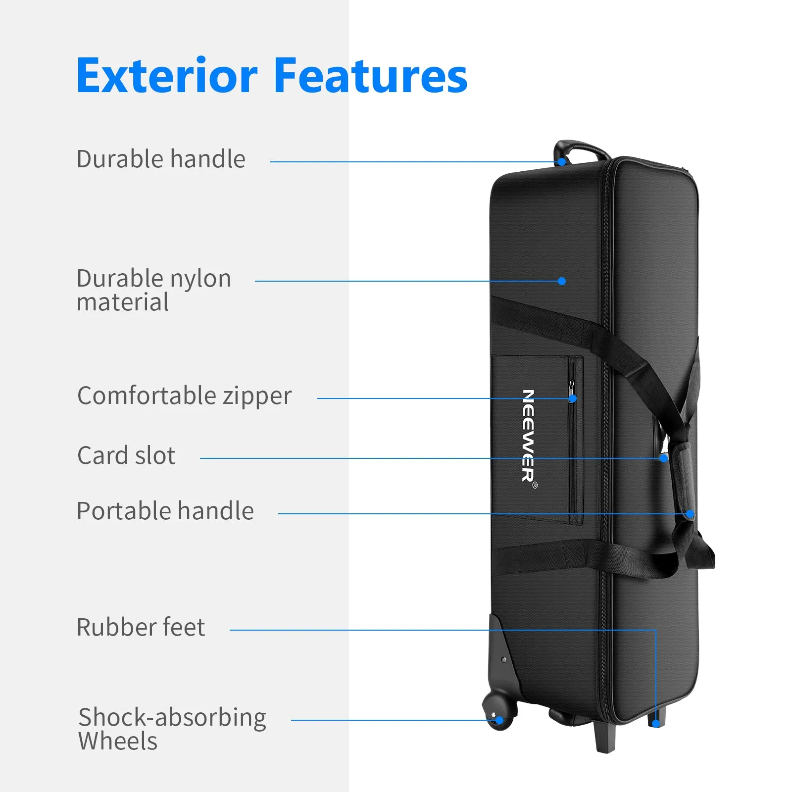 NEEWER 40.1"x11.8"x11.8" Studio Carrying Bag with Wheels