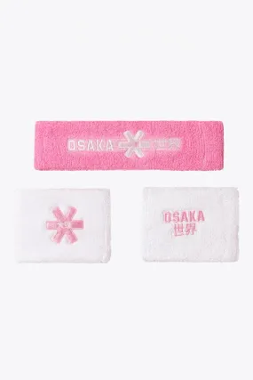 Osaka Sweatband Set Pink/White