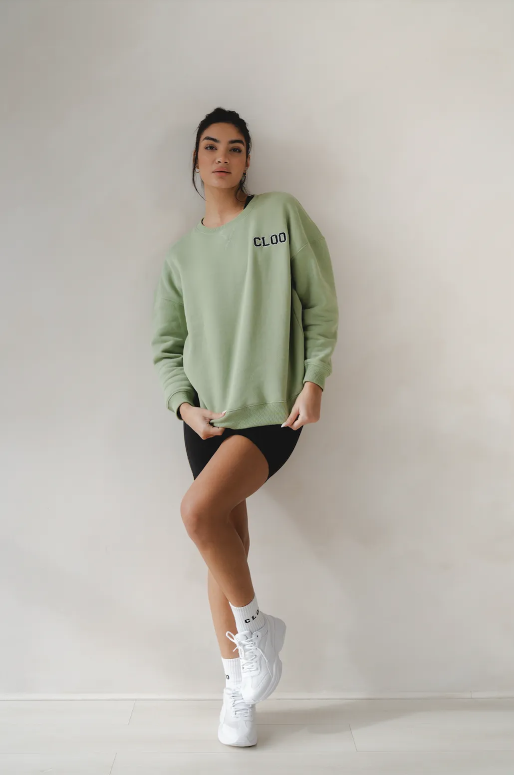 Oversized CLOO Sweatshirt - Sage Green