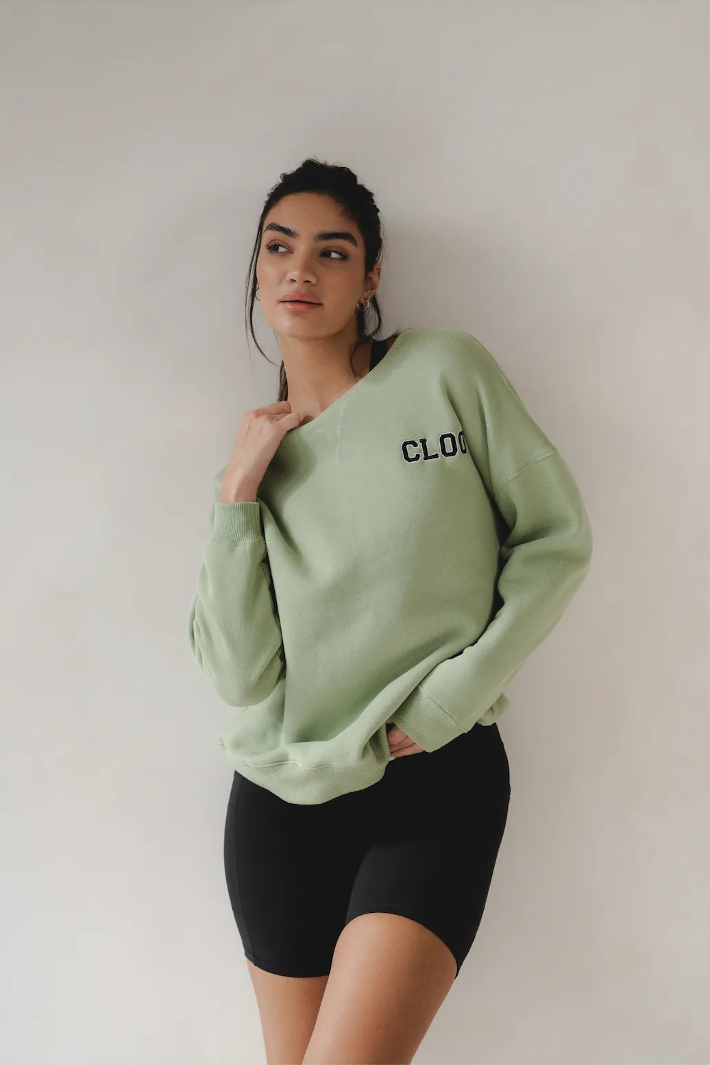 Oversized CLOO Sweatshirt - Sage Green