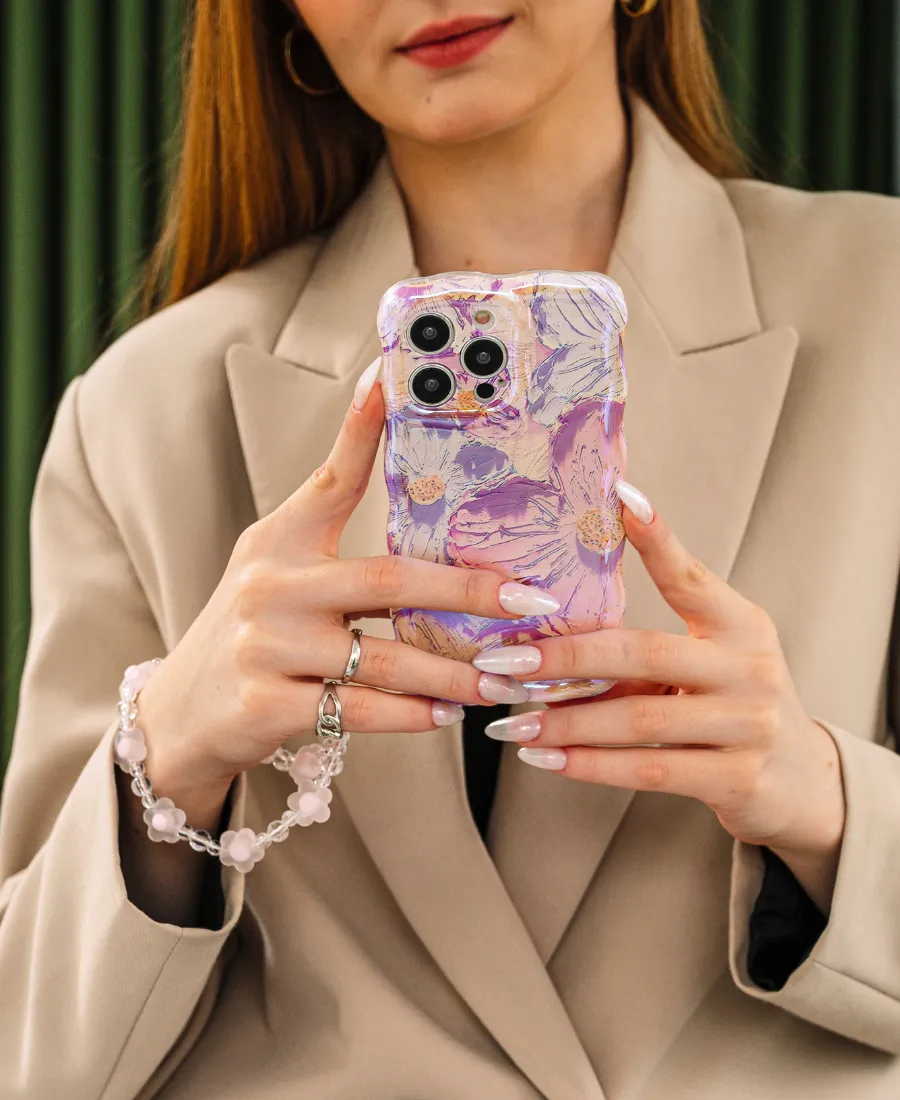 Pink Floral Wavy Phone Case