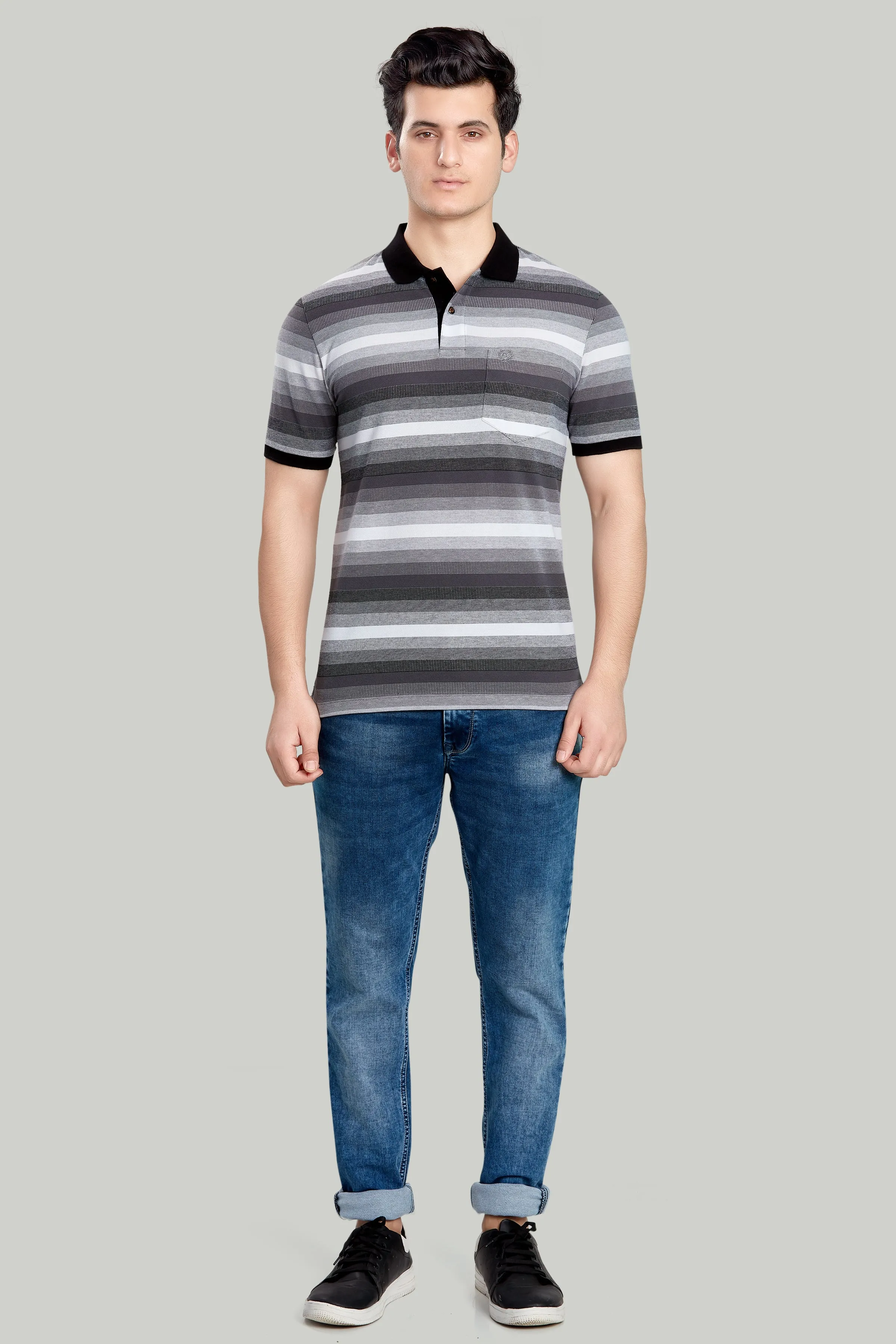 Stripe Pique Polo