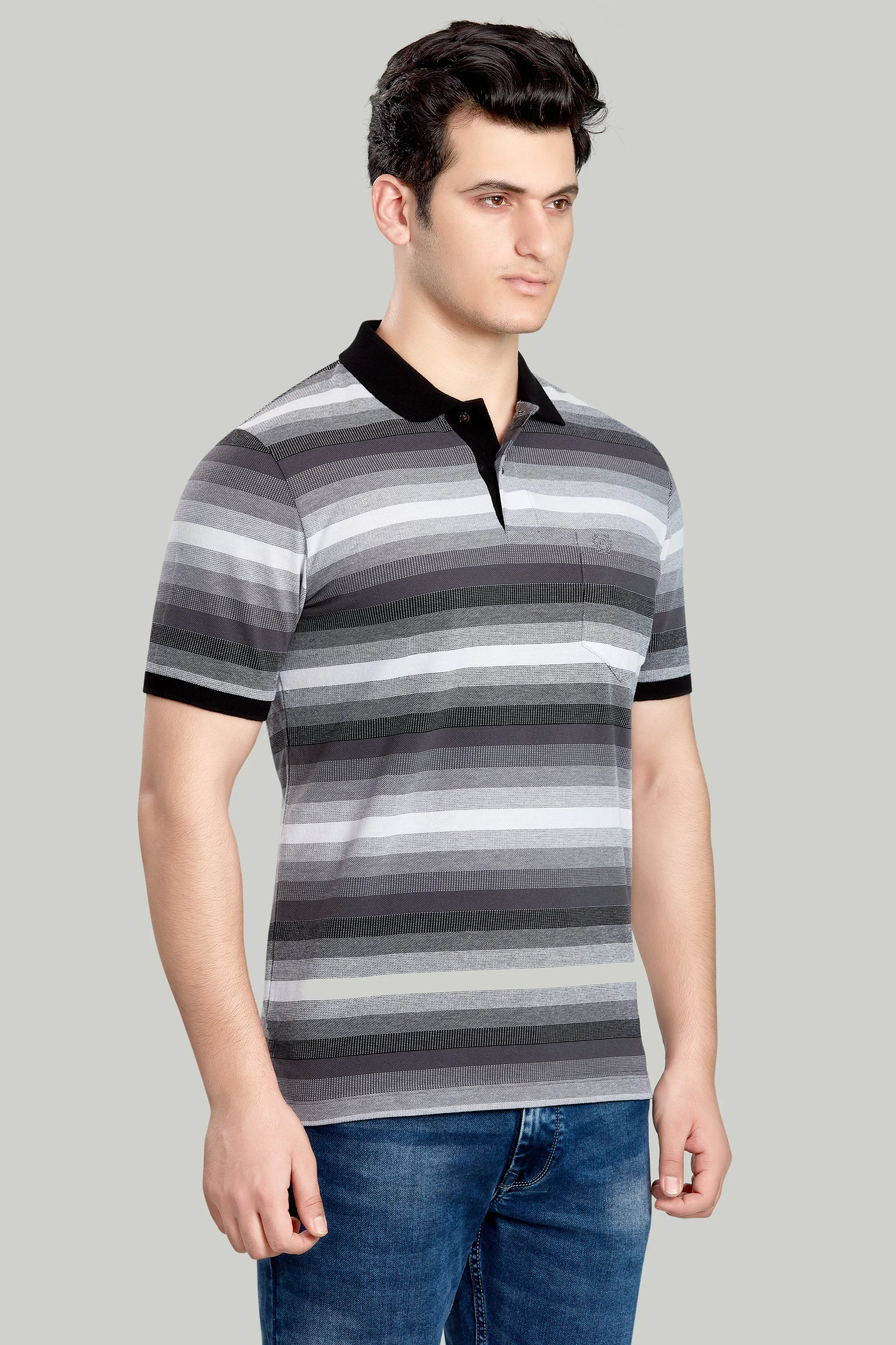 Stripe Pique Polo