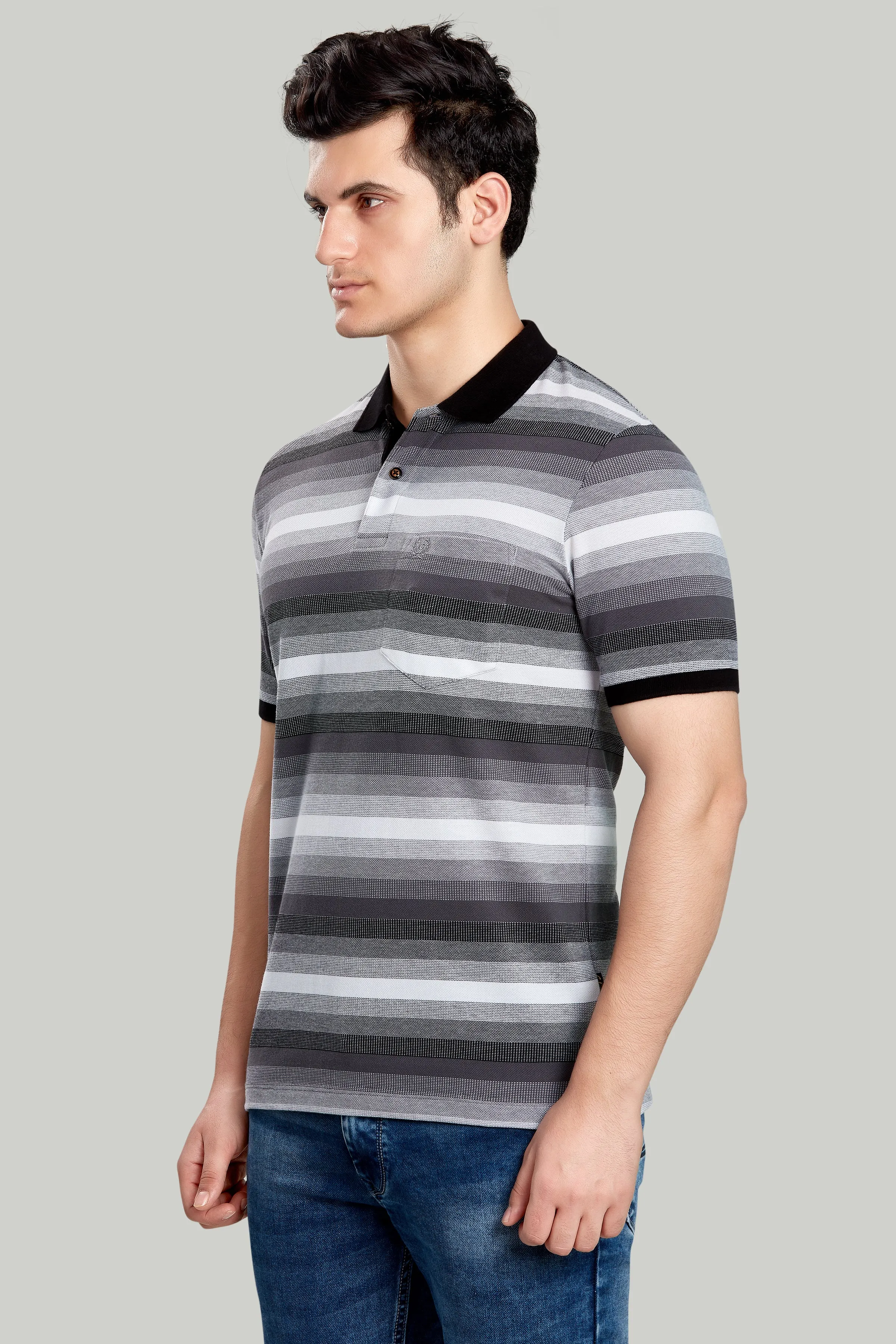 Stripe Pique Polo