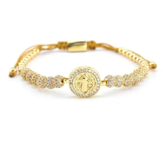 Virgin Mary and Jesus Christ WWJD Ball Charm Bracelet