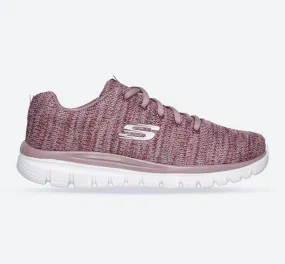 Women's Wide Fit Skechers 12614 Graceful Twisted Fortune Sneakers - Mauve