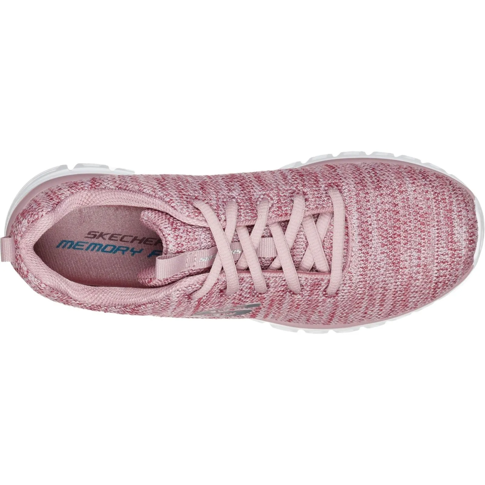 Women's Wide Fit Skechers 12614 Graceful Twisted Fortune Sneakers - Mauve